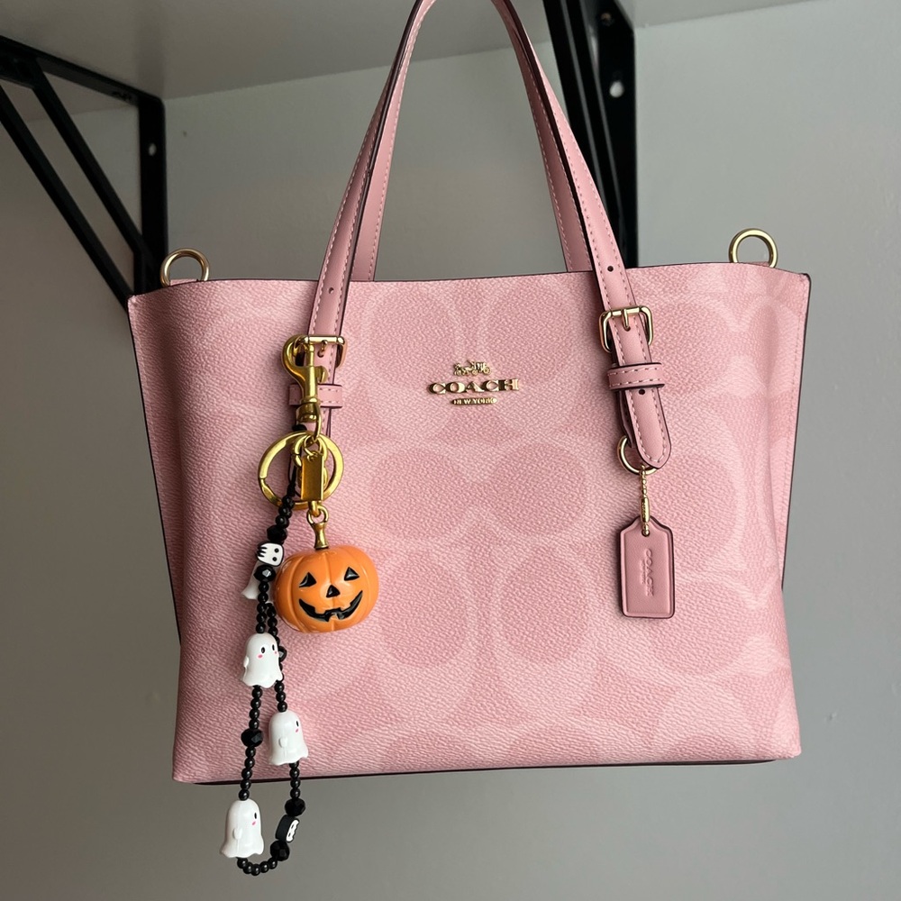 Pumpkin Purse Charm with Ghost Beaded strap